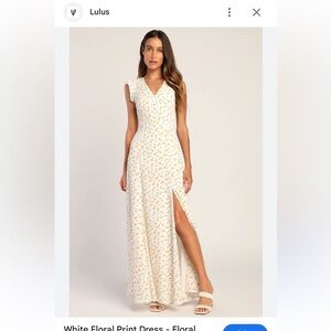 Lulu's White Ruffled Tiered Maxi Dress for Weddings